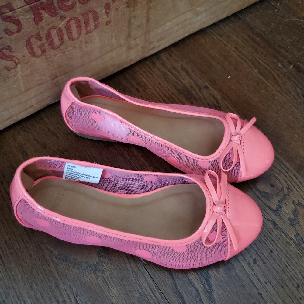 GYMBOREE Girls 13 bright salmon dress flats - Picture 3 of 9